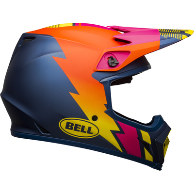 Bell MX-9 MIPS Strike Matte Helmet - Blue/Orange/Pink