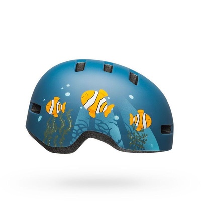 Bell Lil Ripper Fish Helmet - Matte Grey/Blue