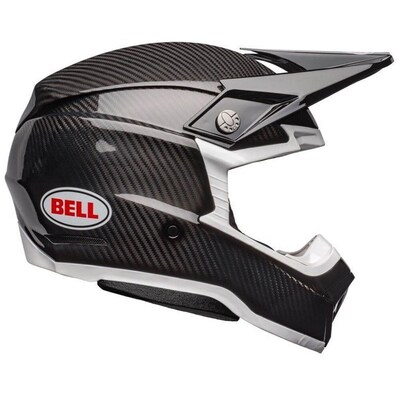 BELL MOTO-10 SPHR SOLID BLK/WHT (XS)