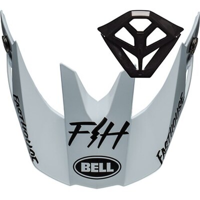 Bell Moto-10 Fasthouse Mod Squad Matte/Gloss Replacement Mouthpiece/Peak Kit - White/Black