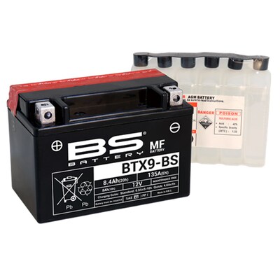 BS Battery Maintenance Free Battery - Btx9-BS - Inc Acid - Un2796/Class 8 - II