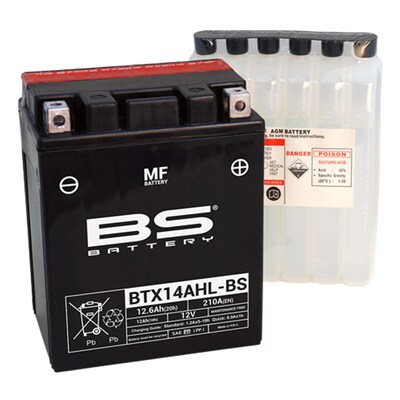 BS Battery Maintenance Free Battery - Btx14Ahl-BS - Inc Acid - Un2796/Class 8 - II