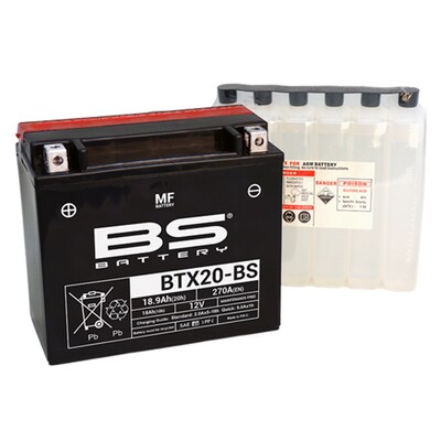 BS Battery Maintenance Free Battery - Btx20-BS - Inc Acid - Un2796/Class 8 - II