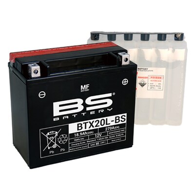 BS Battery Maintenance Free Battery - Btx20L-BS - Inc Acid - Un2796/Class 8 - II