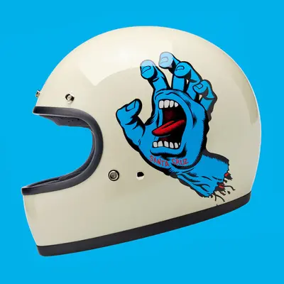 Biltwell Gringo LE Santa Cruz Helmet - White