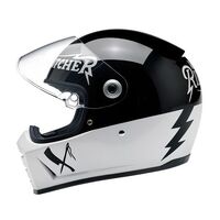 Biltwell Lane Splitter Rusty Butch Helmet - Black/White