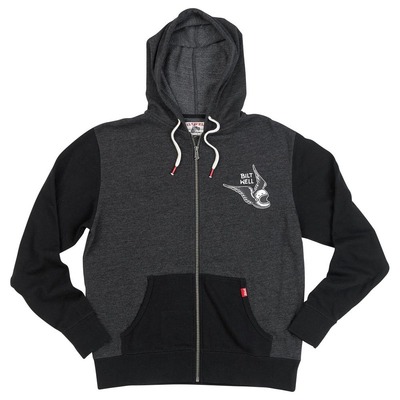 Biltwell Wings Thin Hoodie - Black/Charcoal