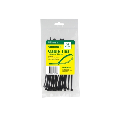 Tridon Cable Tie Black 150 X 4mm Pk25