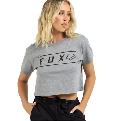 Fox Pinnacle Crop Tee - Heather Graphite