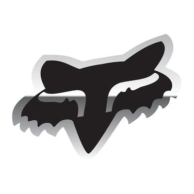 FOX Head 1.75 Inch Decal - Chrome