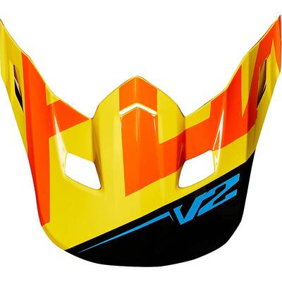 Fox V2 Preme Visor - MX18 - Black/Yellow - OS