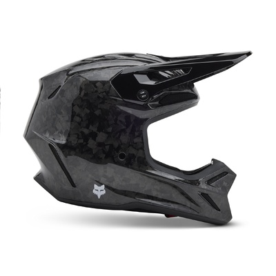 Fox V3 RS Carbon Solid Helmet - Black