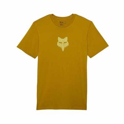 Fox Fox Head Ss Prem Tee - Mustard