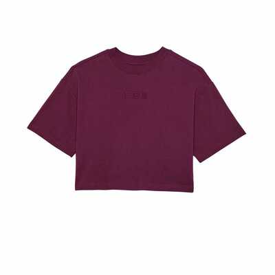 Fox Womens Wordmark Os Crop Tee - Sangria