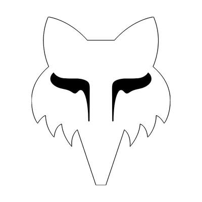 FOX Head 1.5 Inch Decal - White