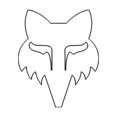 Fox Head 4 Inch Die Cut  Vinyl Decal - White