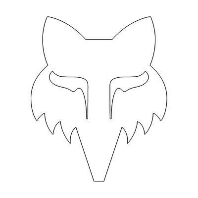 Fox Head 7 Inch Die Cut  Vinyl Decal - White