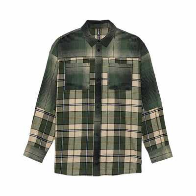 Fox Womens Oversized Flannel - Heather Green