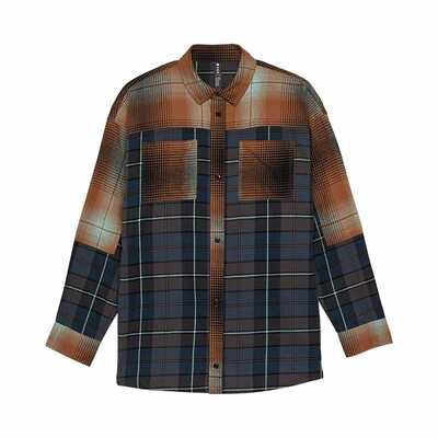 Fox Womens Oversized Flannel - Dark Vintage