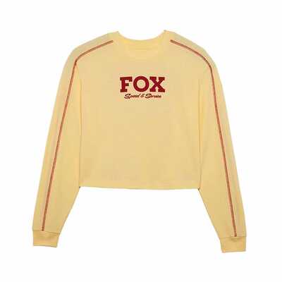 Fox Womens Speed & Service Ls Crop - Pale Yellow