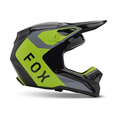 Fox V1 Lean Helmet - Grey/Yellow