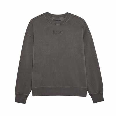 Fox Wordmark Ov Fleece Crew - Pewter