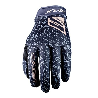 Five 2025 Xr-Lite Tattoo Gloves - Black/Gold