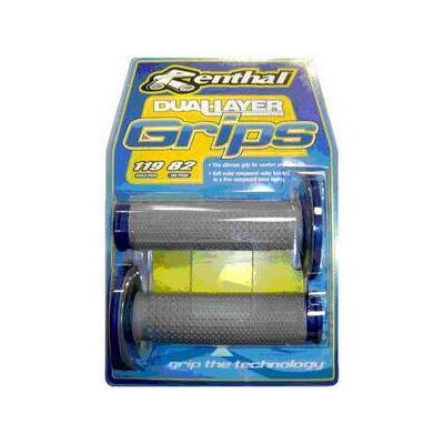 Renthal Tapered Dual Compound Grips - Grey/Blue