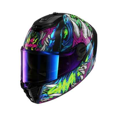 Shark Spartan RS Shaytan Helmet - Black/Green/Violet