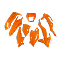 UFO Plastics Kit With Headlight Shroud - KTM EXC 17-19 - Orange