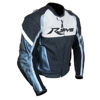 Rjays Cobra Leather Jacket - Black/White/Grey