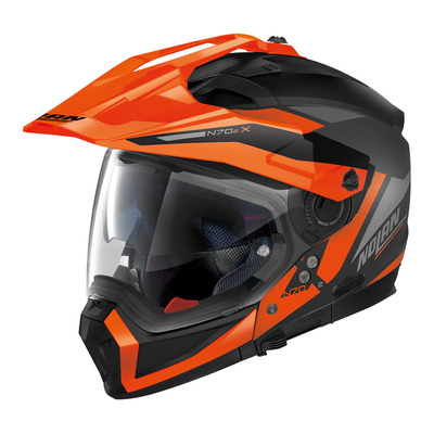 Nolan N70-2 X Adventure Stunner Helmet - Flat Black/Orange/Grey