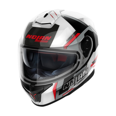 Nolan N80-8 Wanted Helmet - White/Black/Red/Silver