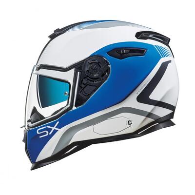 X-Helmets SX100 Pop Up Helmet - White/Blue