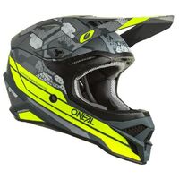 Oneal 3 SRS Camo V.2 Helmet - Grey/Neon Yellow