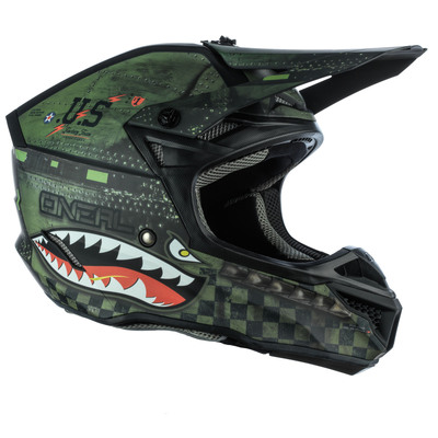 Oneal 5 SRS Warhawk Helmet - Black/Green