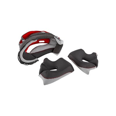 Oneal 5SRS Helmet Liner & Cheek Pad Kit - Grey/Red - 3XL