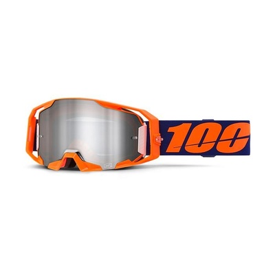 100% ARMATIC Goggle Neon orange - Mirror Silver Lens