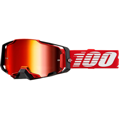 100% Armega Goggle - Red - Mirror Red Lens