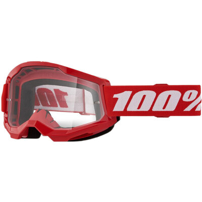 100% Strata2 Junior Goggle - Red - Clear Lens