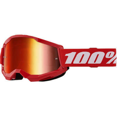 100% Strata2 Junior Goggle - Red - Mirror Red Lens