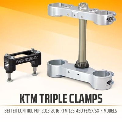 Pro Circuit Tc Kit, Ktm 125 To 450F 13-16 - Silver Complete Clamp Kit, Incl Mounts, Stem & Bearing.