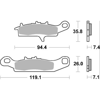 SBS 801Si Front/Rear Pads - Sinter Off Road