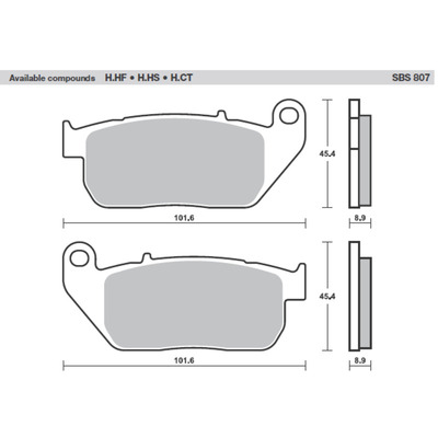 SBS 807H.Hs Front Pads - Sinter Street American V-Twin