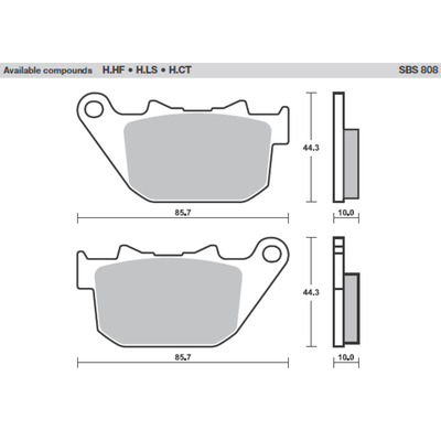 SBS 808H.Ls Rearpads - Sinter Street American V-Twin