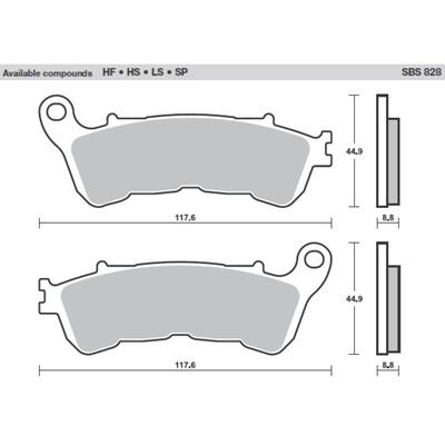 SBS 828Ls Rear Pads - Sinter Street