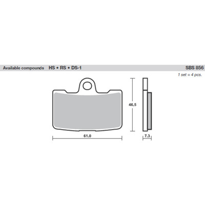 SBS 856H.Hs Front Pads - Sinter Street - Sb856Hs