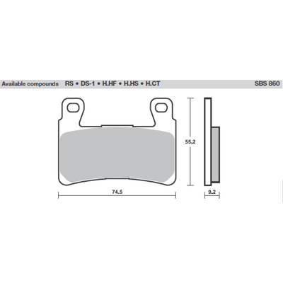 SBS 860H.Hs Frontpads - Sinter Street American V-Twin