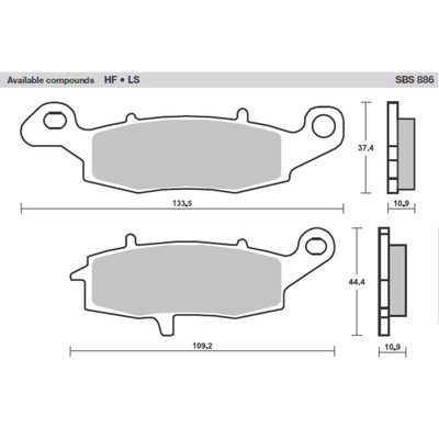 SBS 886Ls Rear Pads - Sinter Street