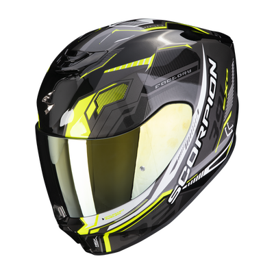 Scorpion Exo-391 Haut Helmet - Matte Black/Silver/Neon Yellow